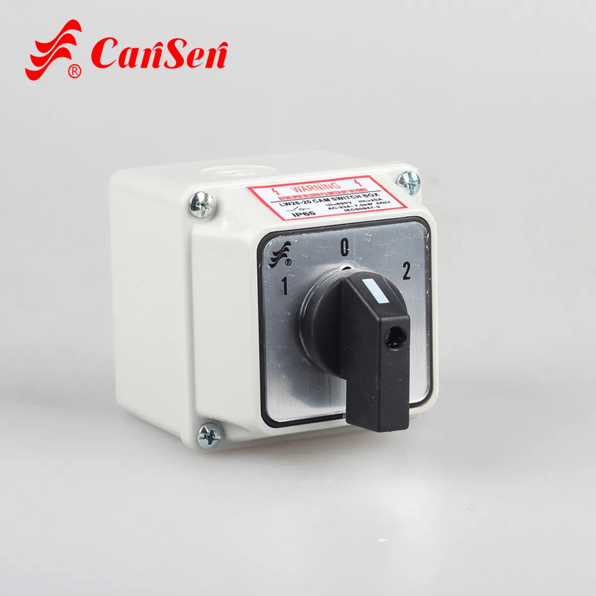 CANSEN LW26-20 20A поворотный кулачковый переключатель 3 положения 1-0-2 3 полюса с IP65 водонепроницаемый ящик