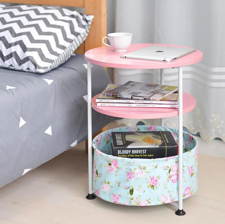 

Креативный современный круглый журнальный столик с двумя ярусами для хранения, складной сборный чайный столик, диван-кровать, прикроватный...
