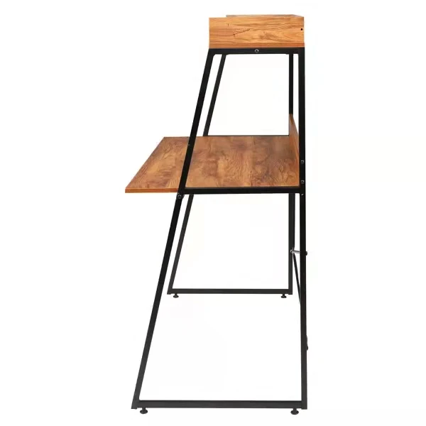 

[USA READY STOCK]FCH 120cm Vintage Color Particleboard With Triamine On The Table With Shelf Layer Computer Desk
