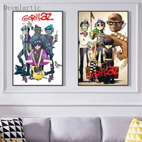canvas gorillaz posters silk fabric wall art picture home decor print canvas prints for living room decorati20 1005 23