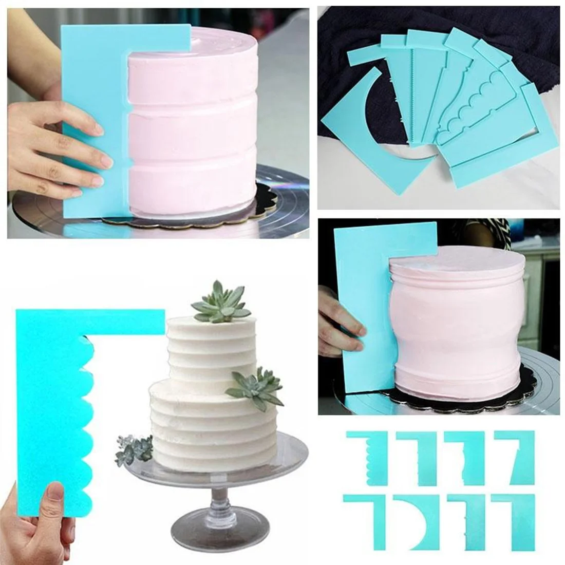 Скребок для более гладкой выпечки Шпатель украшения торта кондитерский край 8