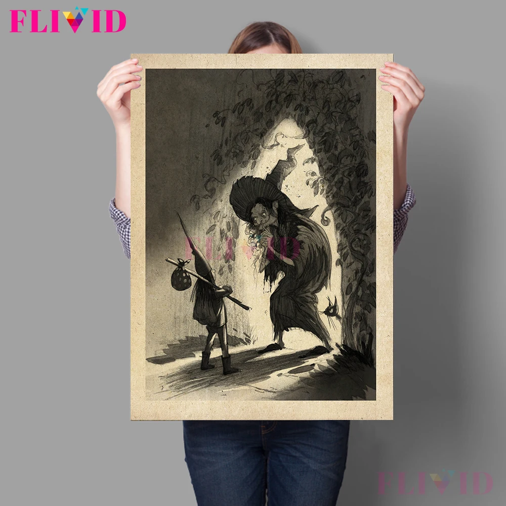 

The Daily Life Of The Little Witch Wall Art Witch On Broom Posters And Prints Forest Witchcraft Decor Canvas Painting Unframed