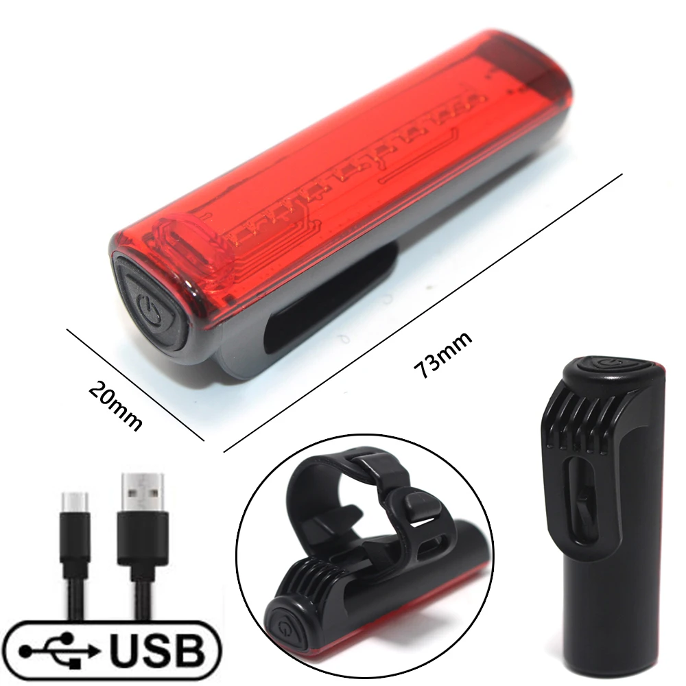 LED Bicycle Rear Light Bike Warning Lamp 5 Modes USB Charge Red Color Safety Headlight Night Tail | Спорт и развлечения