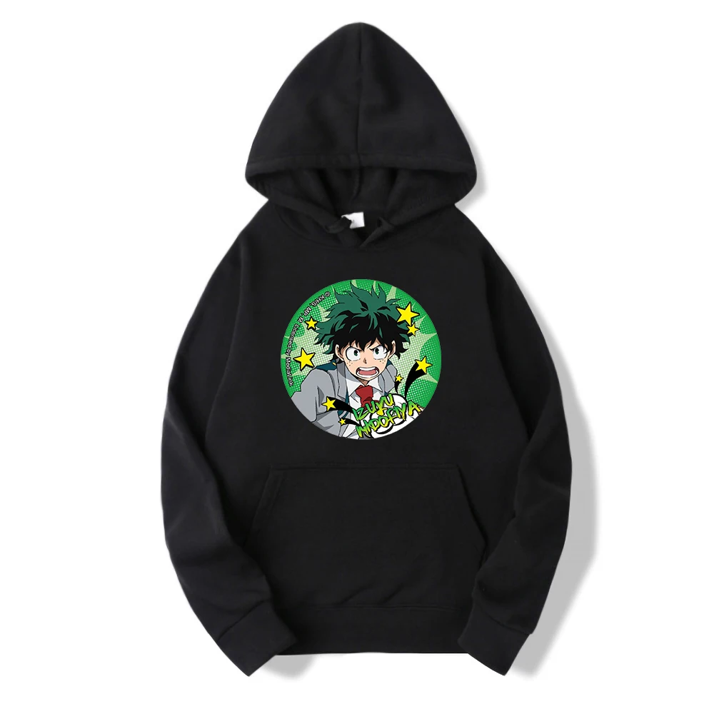 

100%COTTON Midoriya Izuku Cosplay Hoodies Male Fleece Warm Sweatshirts Autumn Fashion Soft Streetwear Anime My Hero Academia