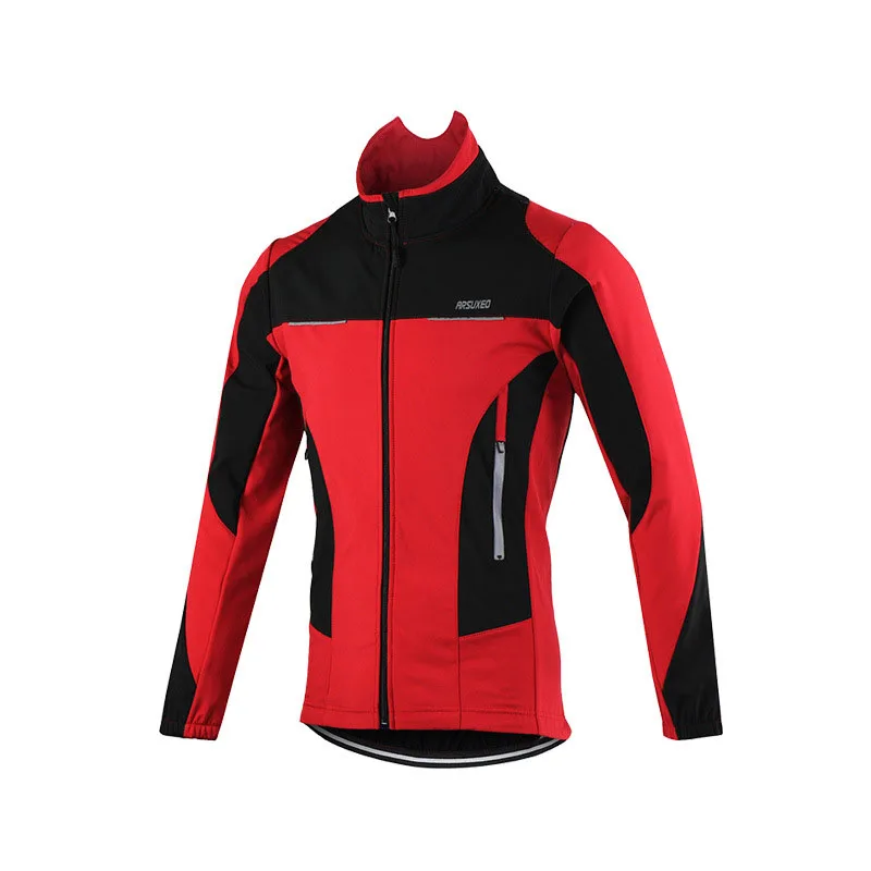 

Winter Fleece Reflective Men's Cycling Jacket Windproof Jackets Bike Bicycle Windbreaker Waterproof Long Jersey Sports Clothing
