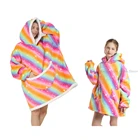 Зимнее фланелевое одеяло с капюшоном для взрослых и детей