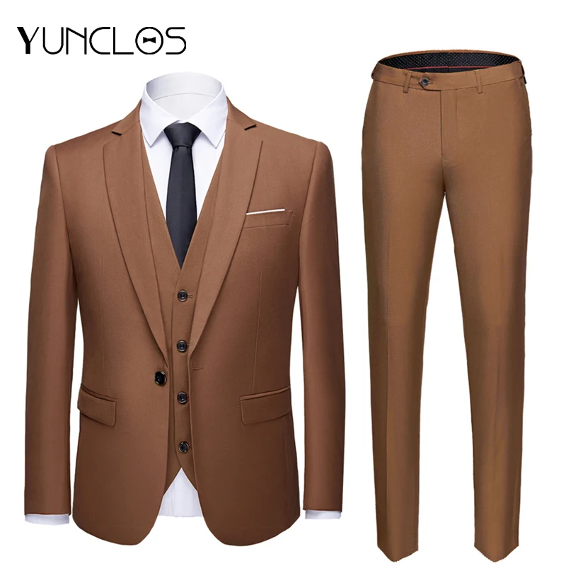 Хит продаж мужской костюм из 3 предметов пиджак + брюки жилет деловой блейзер
