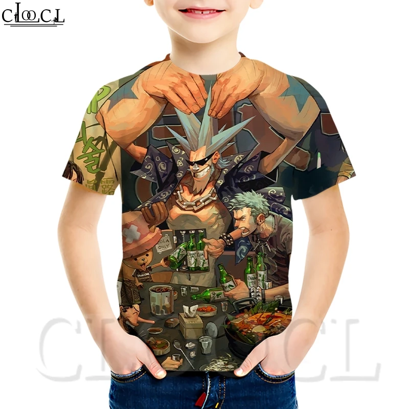 CLOOCL One Piece Monkey D Luffy японское аниме Рисунок Мальчика милая Футболка 3D печать