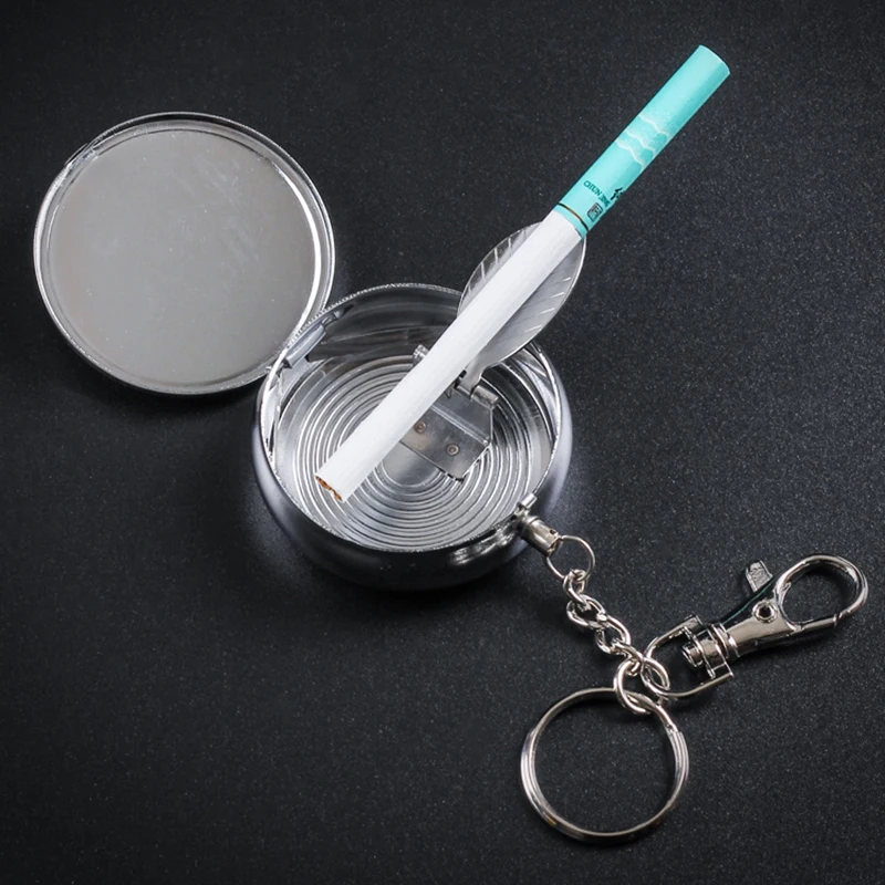 Предохранительный модный круглый брелок для сигарет портативная пепельница