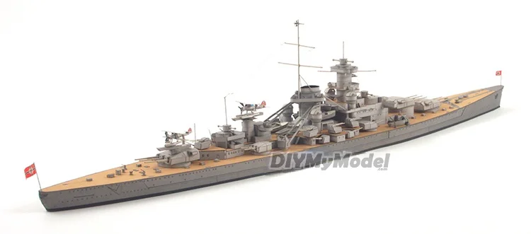 DIYMyModeI-Battlecruiser gnesennau 1:400, bricolaje, manual, modelo de papel, juguete hecho a mano, rompecabezas, regalo, utillaje de pel&iacute;cula-0