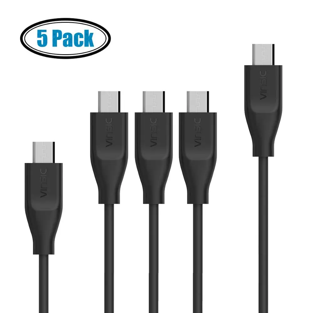Vinsic Micro usb type C кабель 5 шт. в упаковке для samsung Xiaomi huawei P30 телефонов USB-C зарядное
