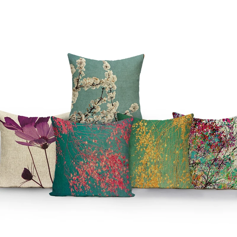 

Наволочка для подушки с цветочным принтом в скандинавском стиле, домашний декор, цветочный узор, декоративная наволочка для подушки, декора...