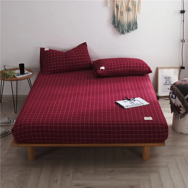 100% хлопок эластичная простыня постельное белье однотонный чехол на матрас для