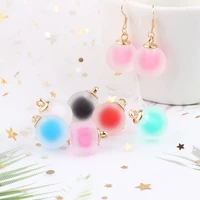 diy accessories resin cool summer transparent sweet cute round bead earrings earrings pendant material pendant