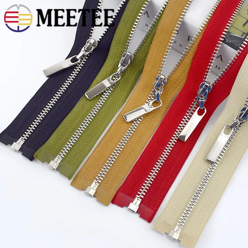 Металлическая молния Meetee 3 # 2/5 шт. 40/50/60/70 см с автоматическим замком для швейных