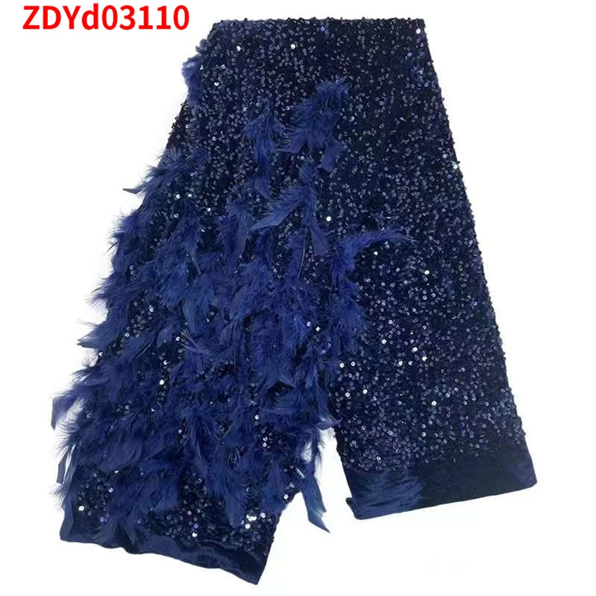 

High Class Ankara African Tulle Net Lace Distinctive ​French Sequins For Dress Fabric ZDYD03110