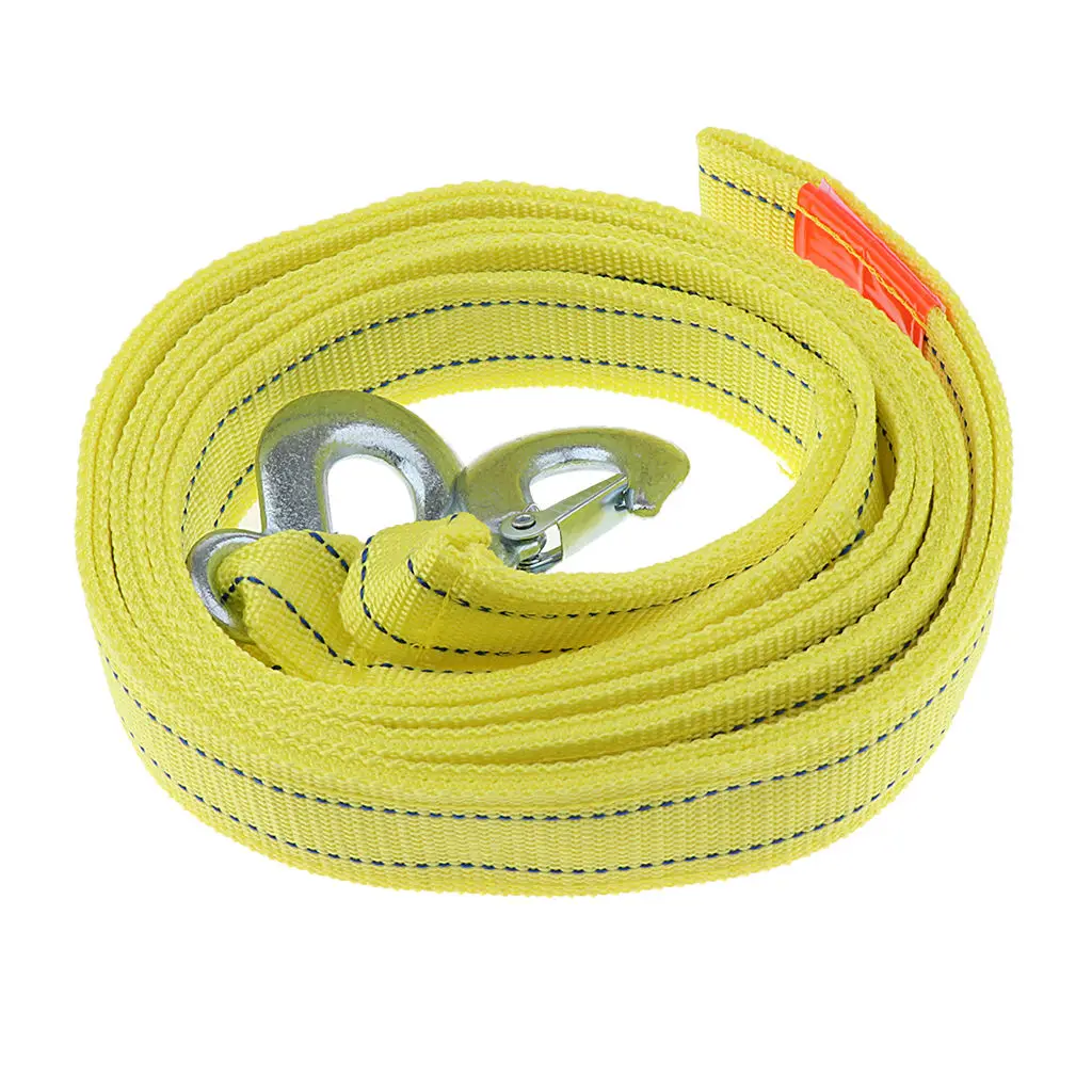 

New Super Strong 13.12 ft Emergency Poly Braid Tow Rope w/ Hooks ATV Car