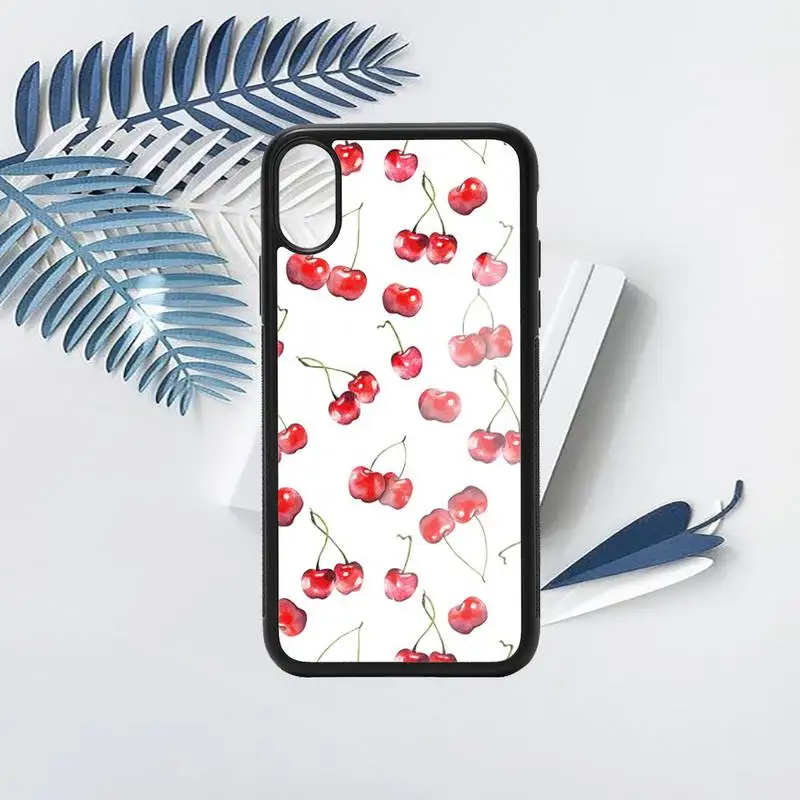

Pink cherry strawberry Phone Case TPU For iPhone X XR XS 11 12 mini Pro MAX 6 6S 7 8 Plus SE 2020