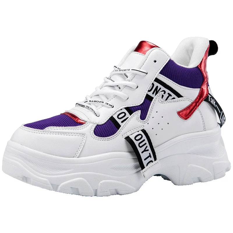 Сезон весна-осень модные трендовые теннисные туфли на платформе для папы женский