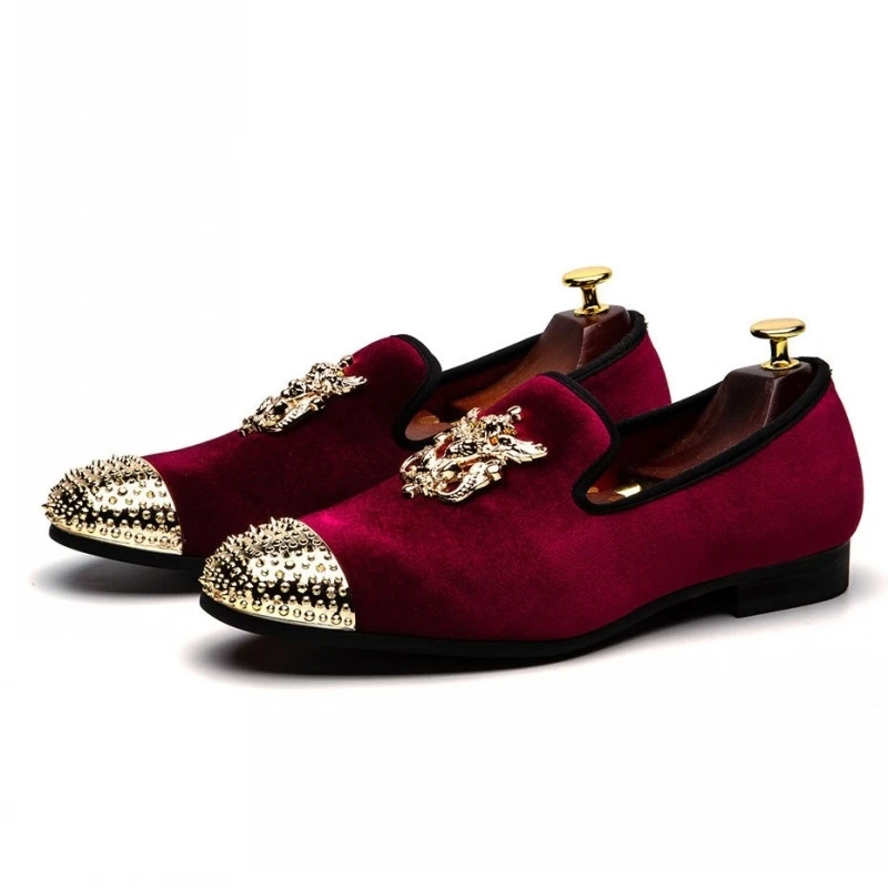 Лоферы с кисточками сезон весна осень Мужские красные свадебные вечерние туфли