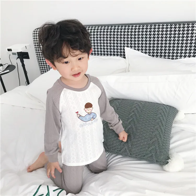 Tonytaobaby новый комплект домашней одежды для мальчиков и девочек дышащая Пижама