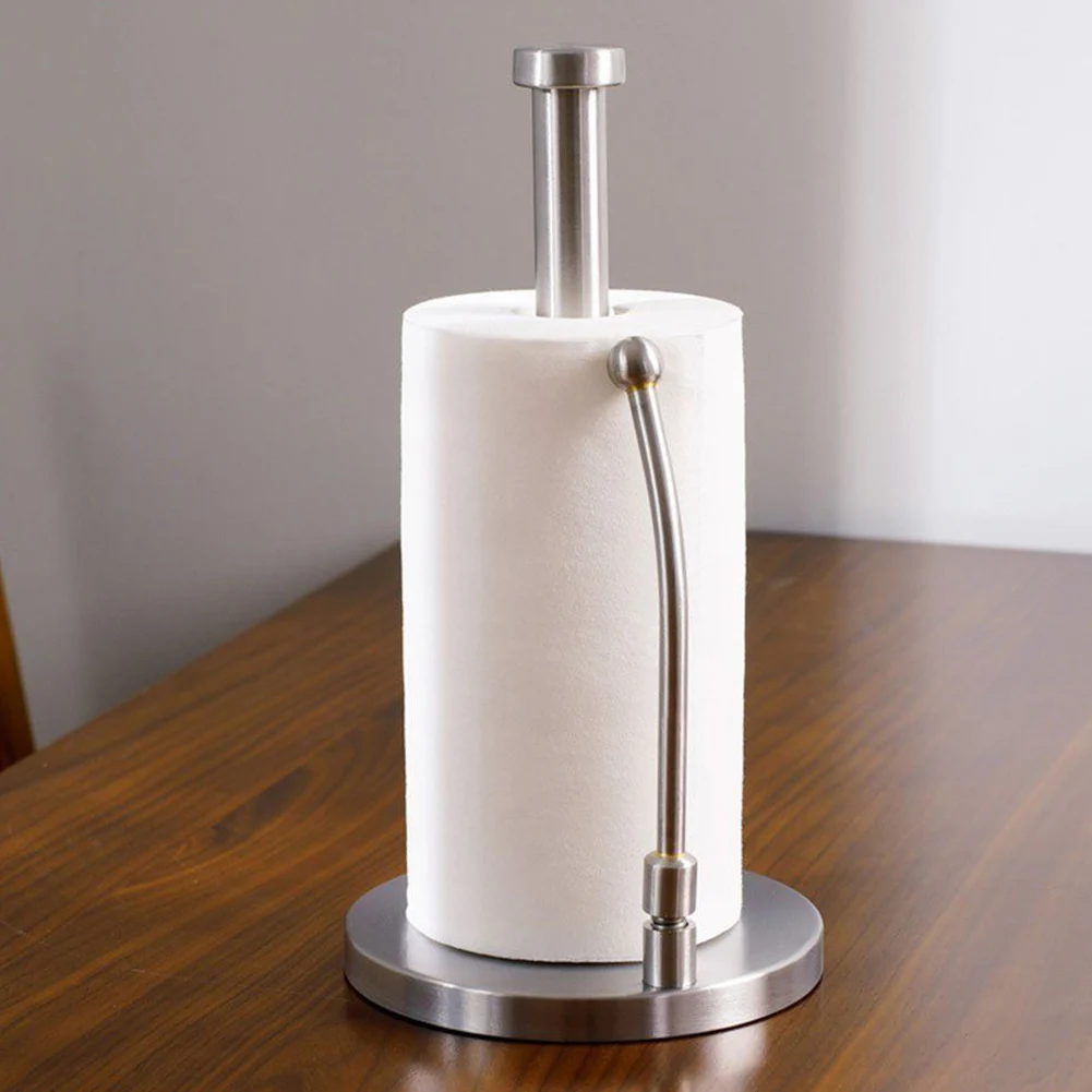 

Vertical Tissue Stable Functional Free-Standing Stainless Steel Paper Towel Holder Kitchen Tool Non-Slip Heavy Base