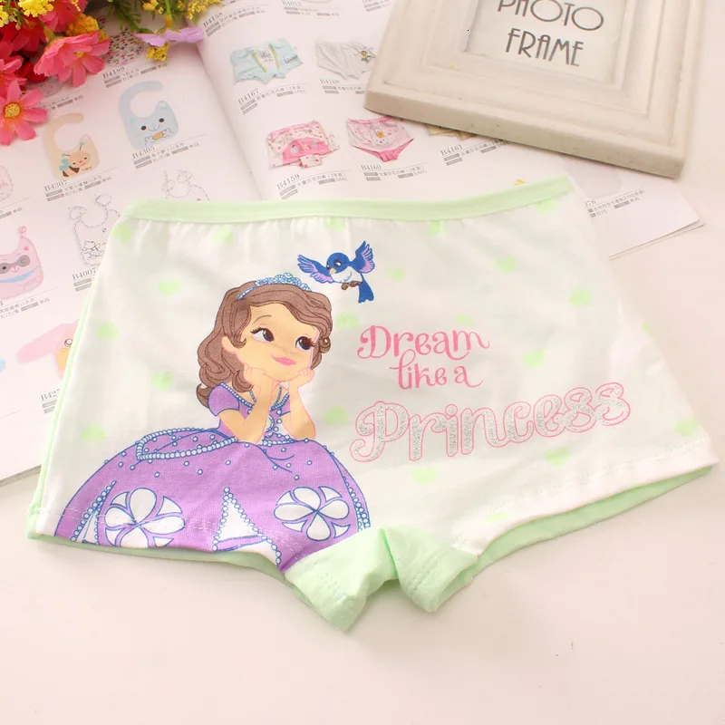 4pcs/set New Cotton Boxer Briefs princess Girls Underwear Children Kids Baby cartoon Panties Underpants 2-12year child