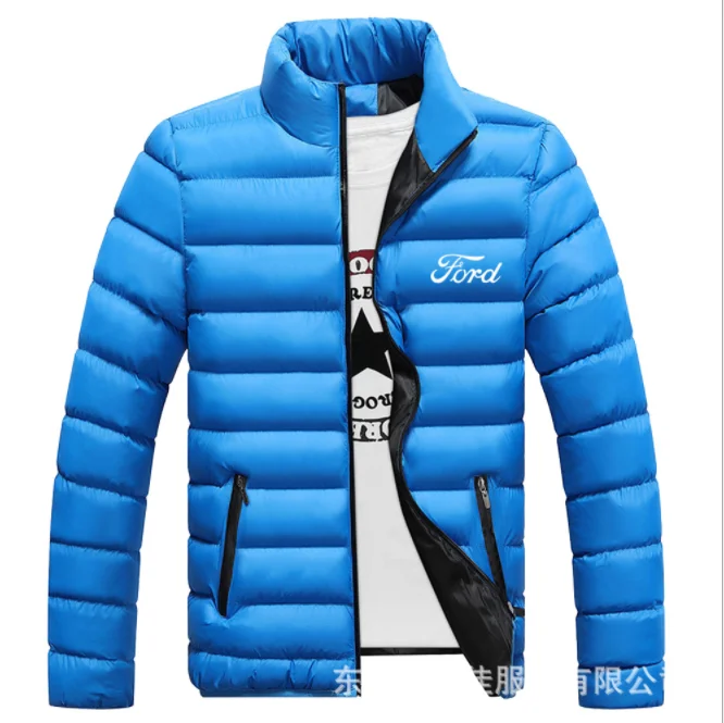 

New FORD Winter Jackets Parka Men Autumn Winter Warm Outwear Brand Slim Mens Coats Casual Windbreaker Quilted Jacket 18d