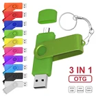 Высокоскоростные флеш-накопители 3 в 1 Type-C USB 2,0, флешка, usb ключ OTG, USB флеш-накопитель 64 ГБ, 32 ГБ, 16 ГБ, 128 ГБ, 256 ГБ, флешка, флеш-накопитель Cle USB
