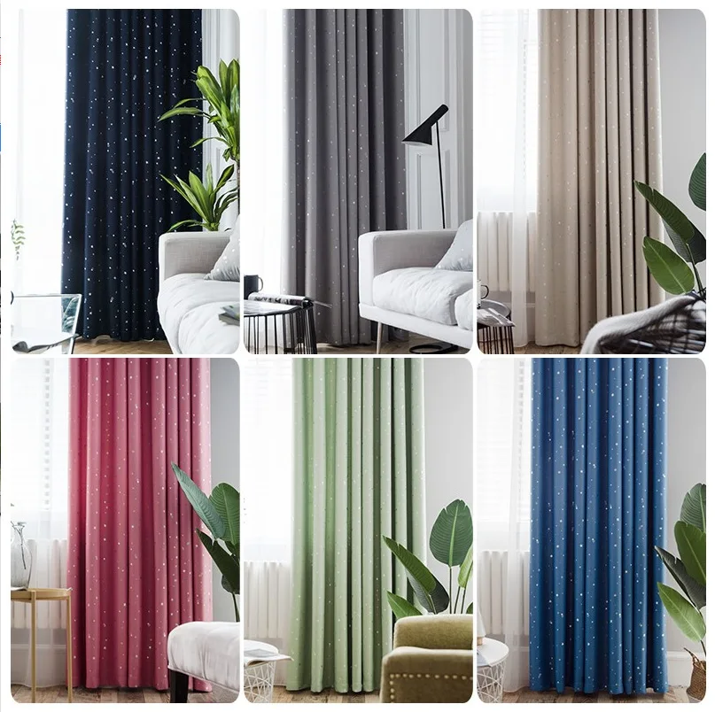 Блестящие Детские Тканевые занавески со звездами для мальчиков и девочек