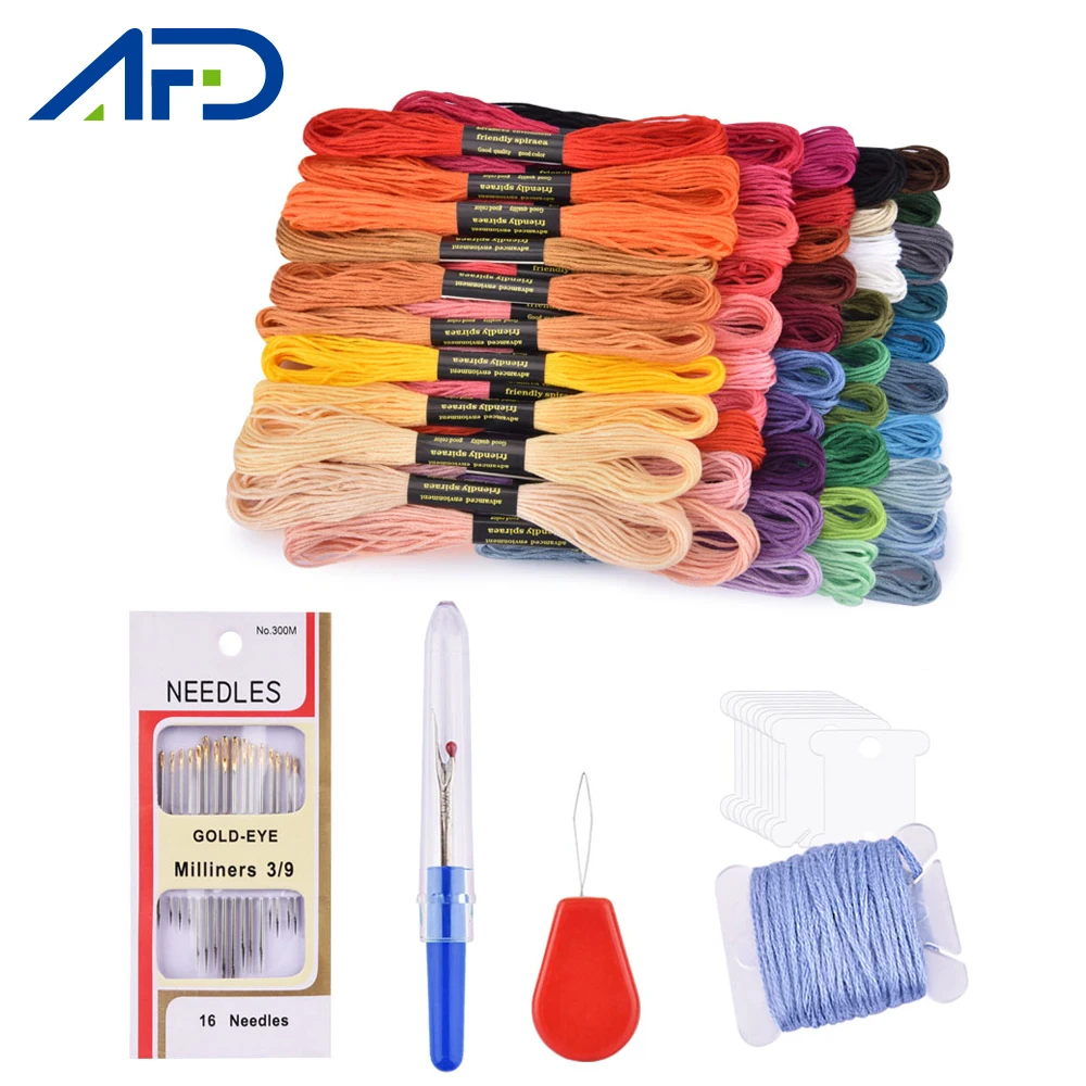50 цветов нитки для вышивки крестиком иглы Швейные аксессуары женщин Стартовый