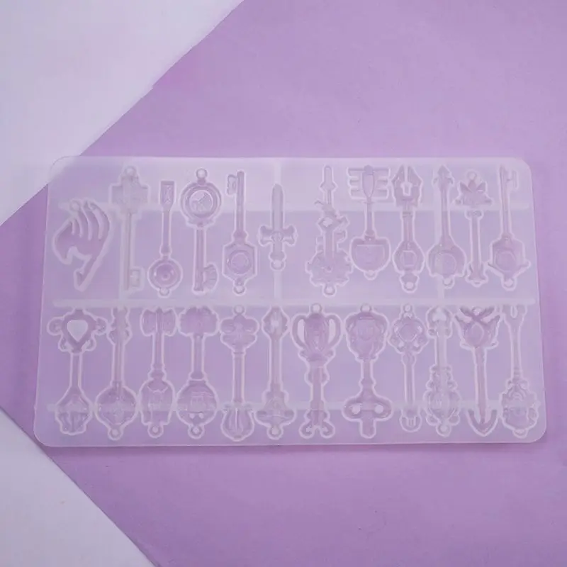

J60E Crystal Epoxy Resin Mold Tray Key Pendant Casting Silicone Mould DIY Crafts Jewelry Making Tools