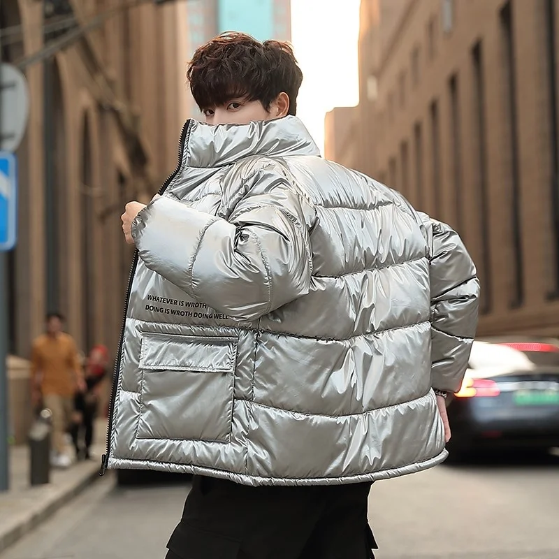 Мужская Зимняя парка в стиле Харадзюку модная короткая утепленная куртка хип-хоп