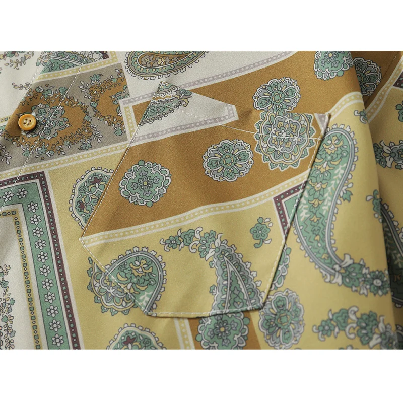 

Hip Hop Shirts Men Vintage Flowers Color Block Full Printed Summer Beach Streetwear Fashion Short Sleeve Hawaiian Harajuku Tops