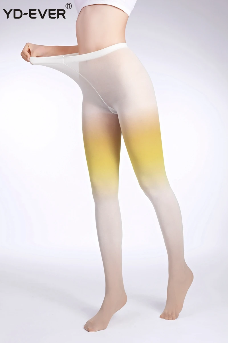 Женские колготки с градиентным принтом хлопковые жаккардовые брендовые модные