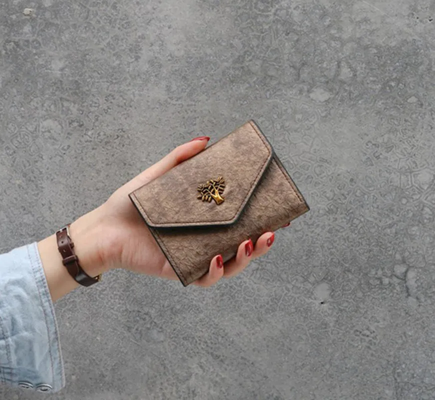 Женские кошельки в стиле ретро с рисунком дерева для девушек студентов карман