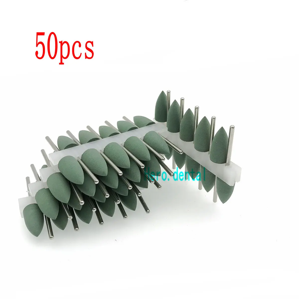 50 قطعة الأسنان سيليكون المطاط تلميع الأسنان تلميع الأزيز قاعدة من الراتنج الاكريليك HP الأزيز 2.35 مللي متر الأخضر