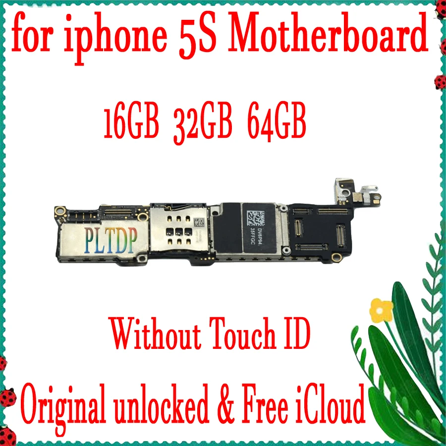 100% оригинал для iphone 5S логическая плата бесплатная iCloud с/без Touch ID материнская