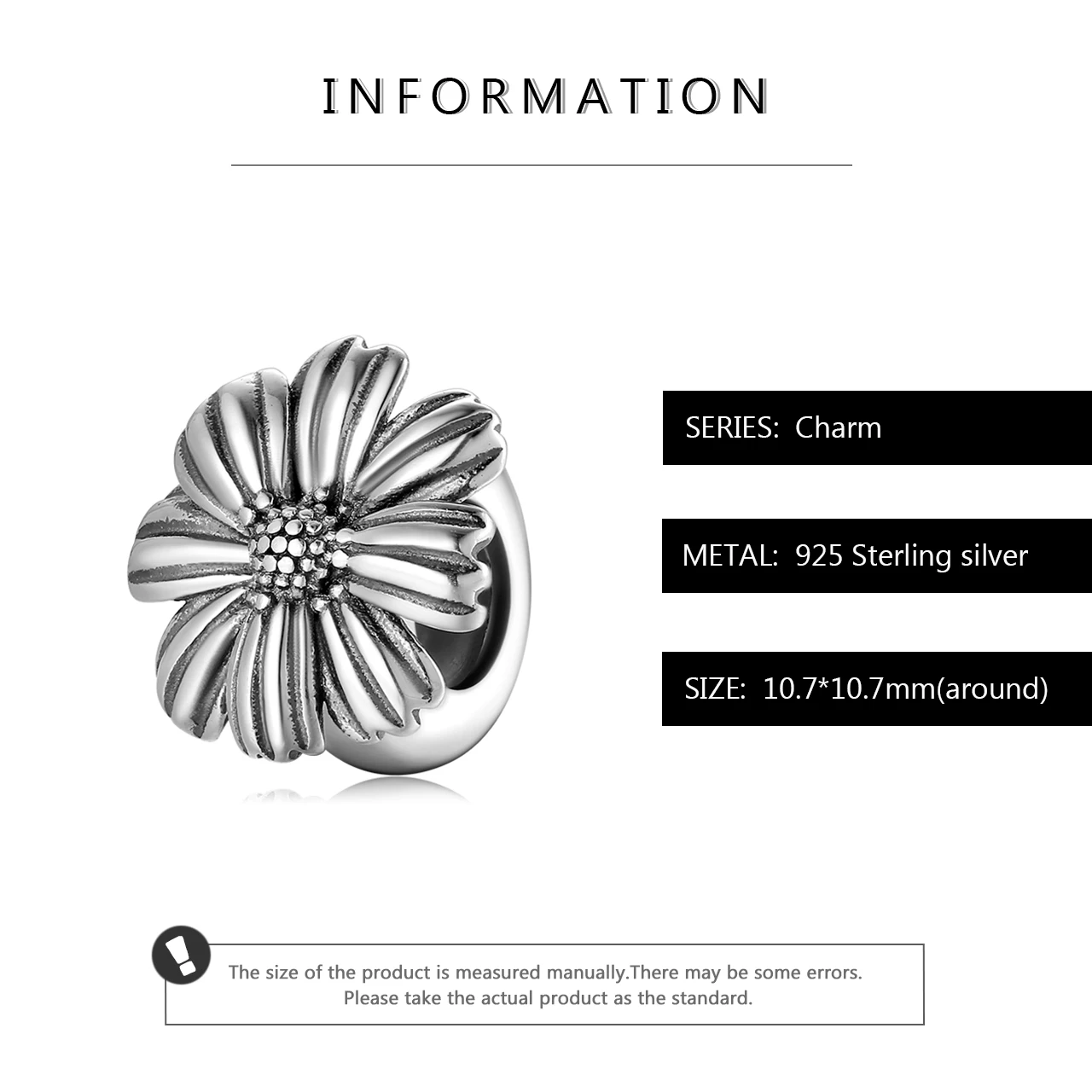 

100% 925 Sterling Silver Galsang flower Charm Spacer Stopper Beads Fit Original Women Charm Bracelet Women Fine Jewelry Making