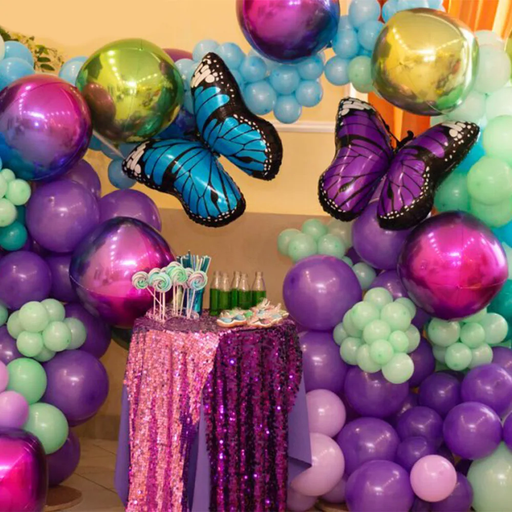 Большая Бабочка Стрекоза фольгированный шар Радужный цветок растение гелиевый