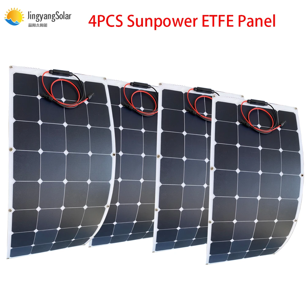 400 Вт комплекты солнечных систем diy с 4 шт. 100 Sunpower ETFE Гибкая солнечная панель 1 MPPT 30A