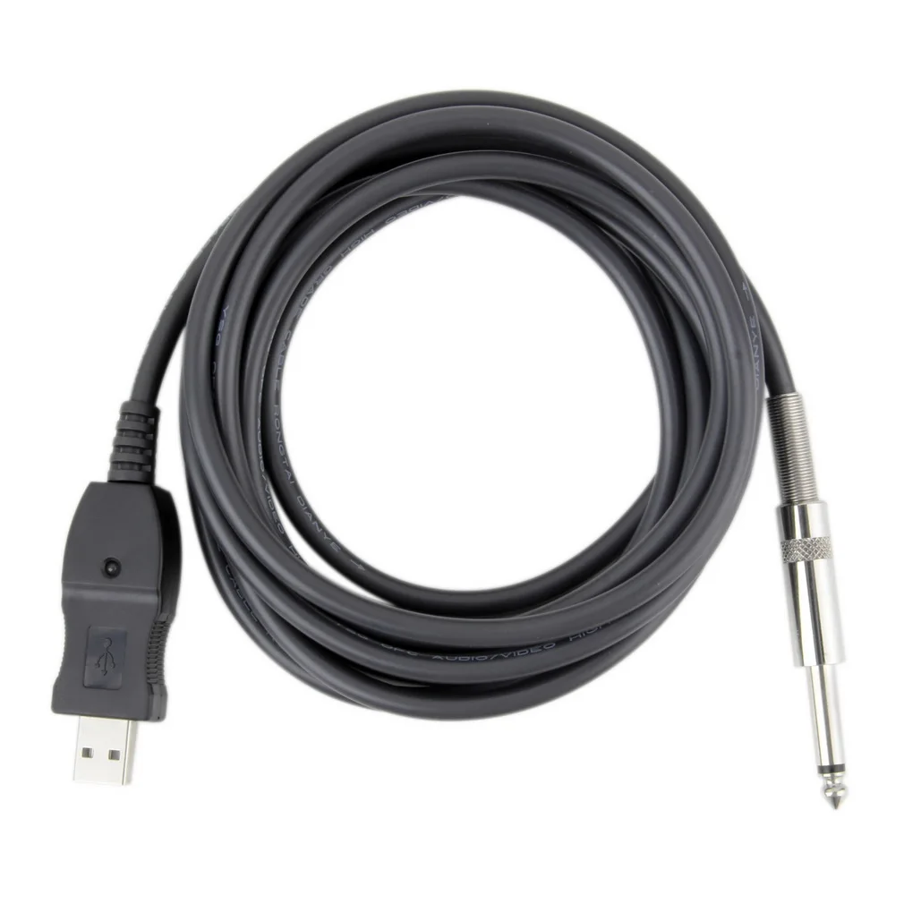 

3M Guitar Bass 1/4'' USB TO 6.3mm J ack Link Connection Instrument Cable 80dB USB Plug and Play Durable Drop Shipping