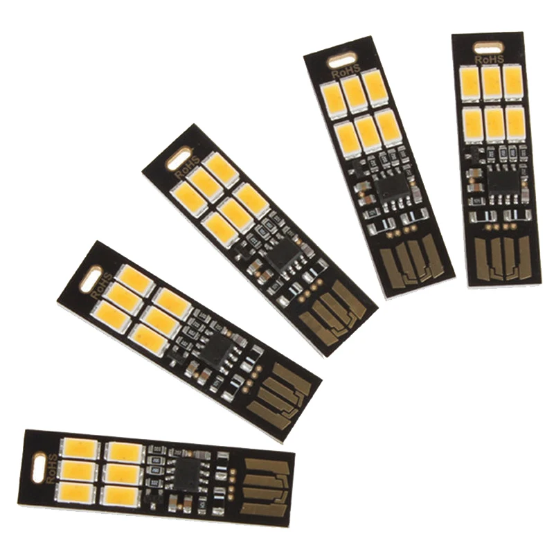 5 шт. 6-светодиодный ночник Soshine USB Power 1 Вт 5В сенсорный диммер теплый белый