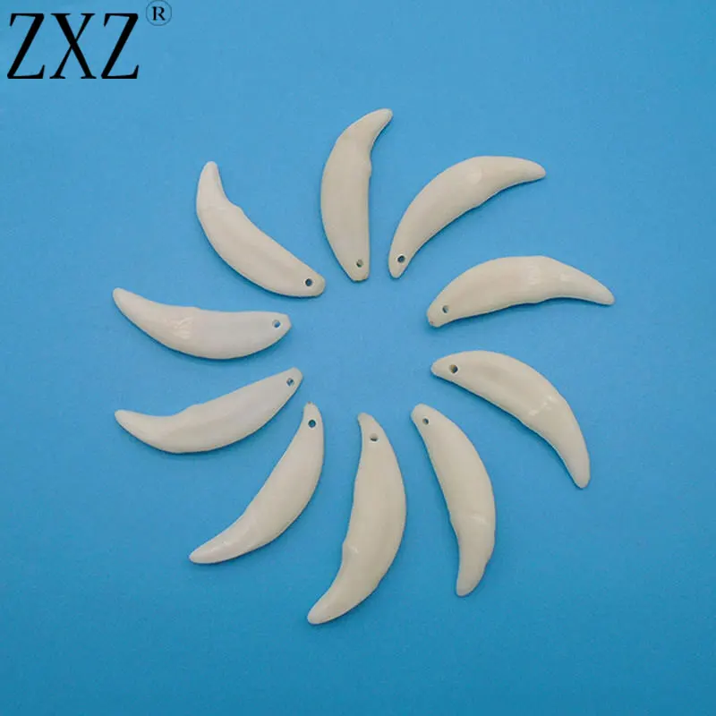 

ZXZ 5 Pieces Tibet Wolf Teeth Tooth Pendant for Necklace Jewelry Making
