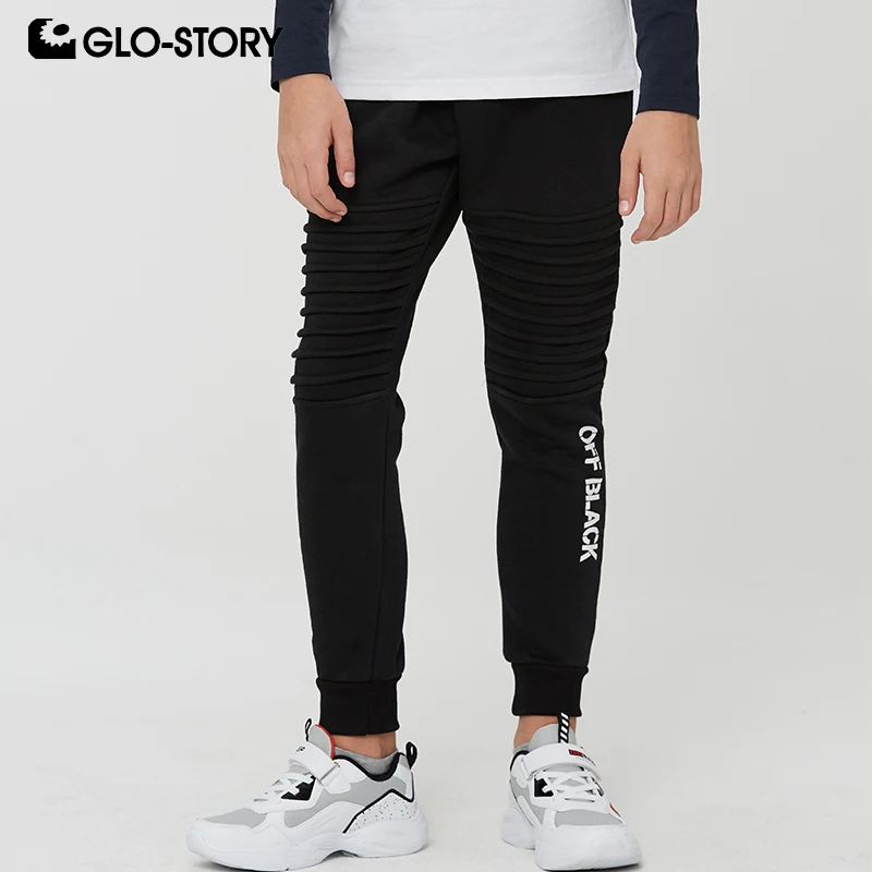 GLO-STORY повседневные трикотажные штаны для мальчиков детские со складками и