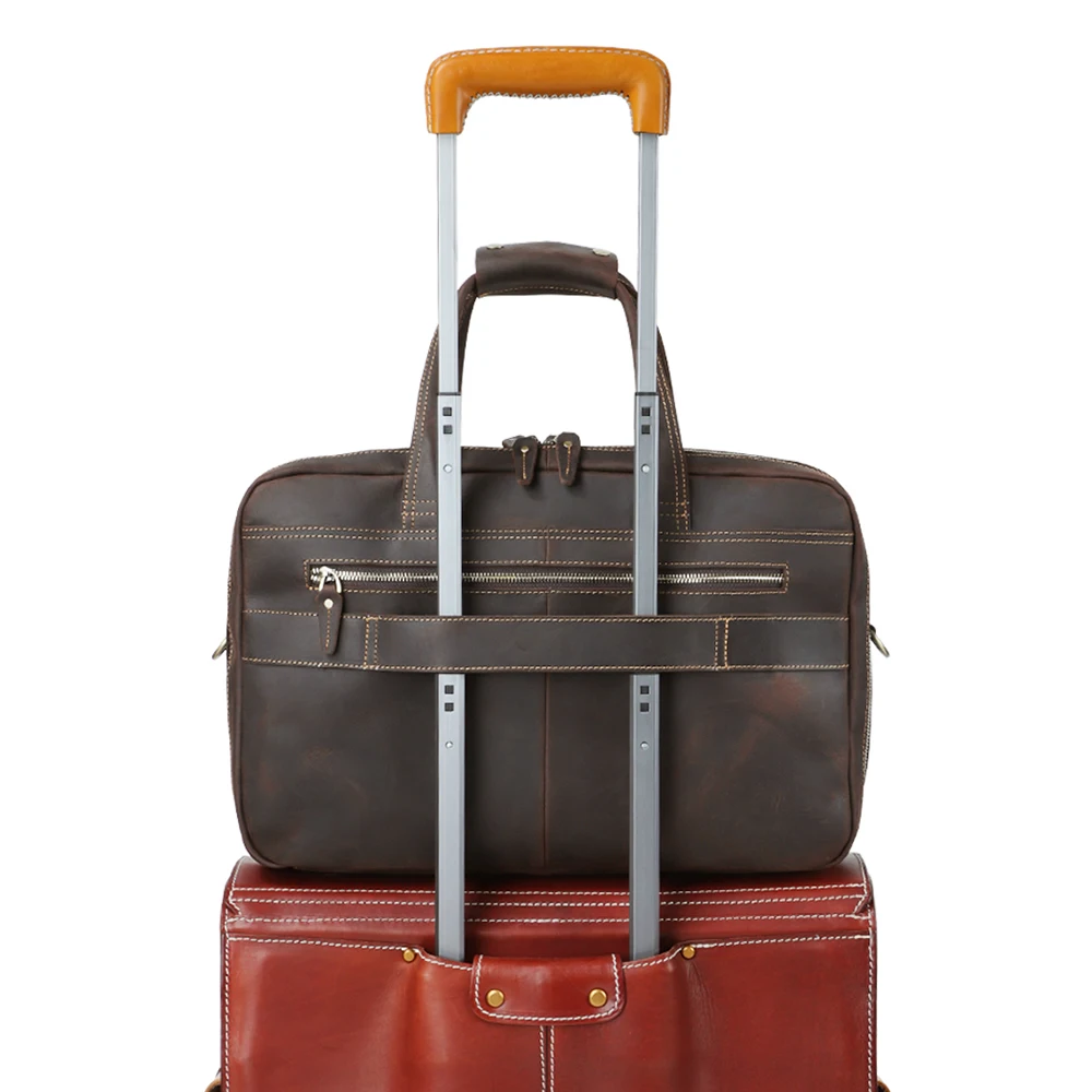 Деловой портфель JOYIR для мужчин на плечо из натуральной кожи Крейзи Хорс дорожная