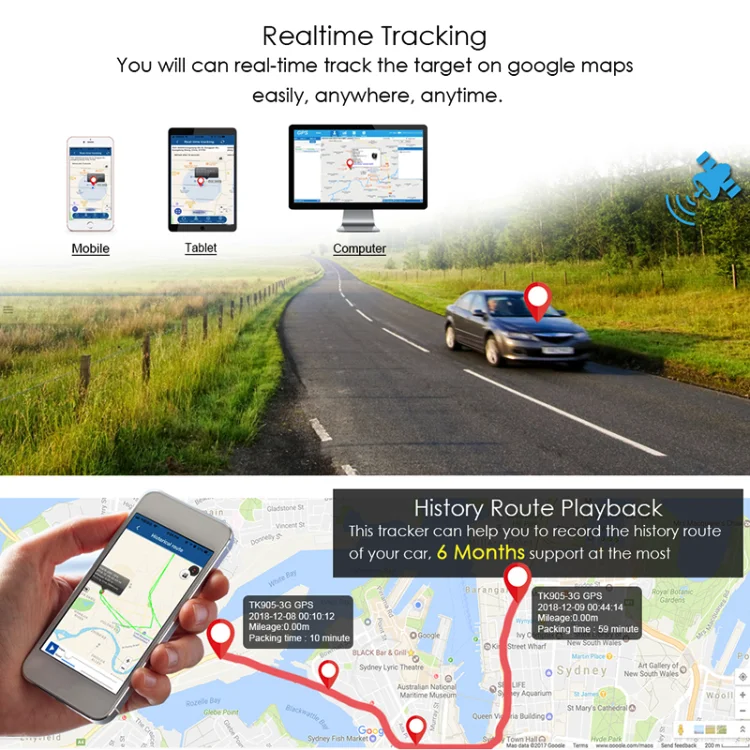 3 года долгое время ожидания 3g актив gps трекер гео-забор Супер Магнитная установка gps передатчик GPT19-H PK TK905 бесплатное приложение