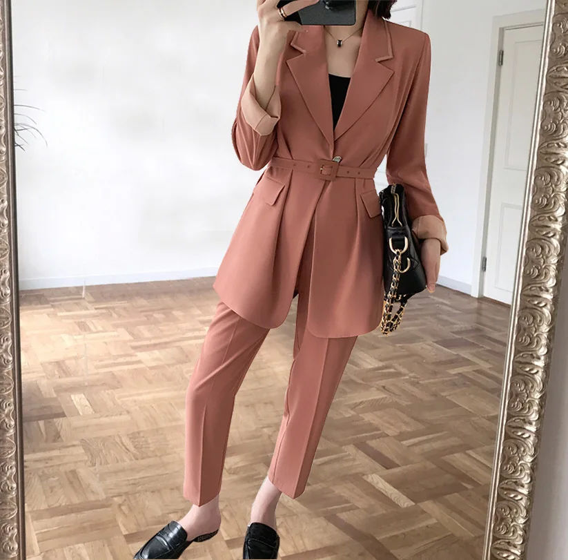 Модный женский костюм новинка на весну и осень повседневный деловой большого