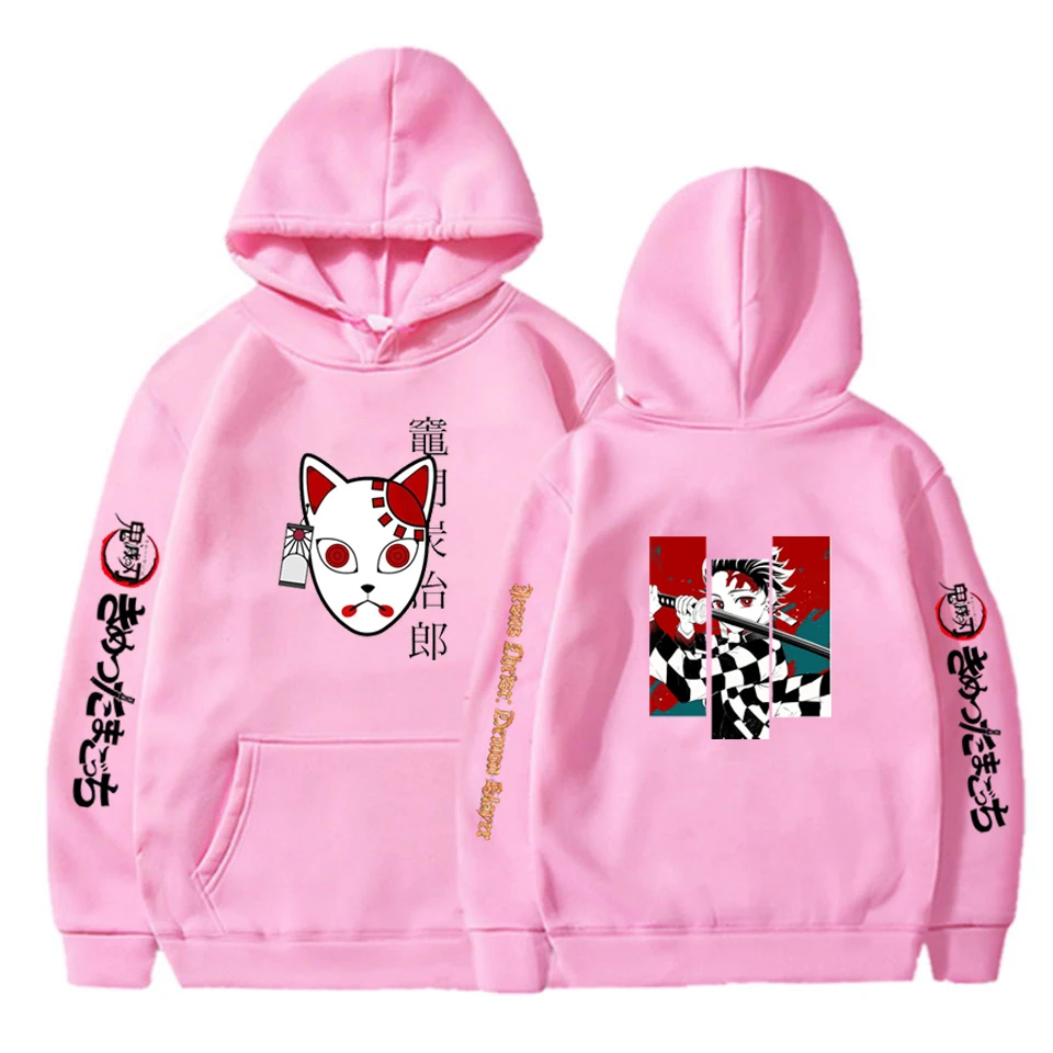 

Mens Kimetsu No Yaiba Harajuku Cartoon Cute Funny Print Long Sleeve Sweatshirt Autumn Streetwear Hooded Pullovers Girls Hoodie