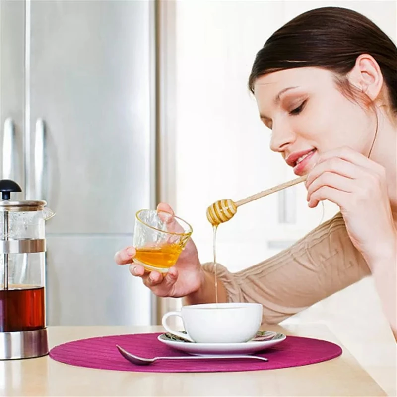 

10Pcs Mini Wooden Honey Stick Honey Spoon Honeycomb Stick Honey Stirrer Honey Stirrer Pot Coffee Milk Tea Safe Stirrer